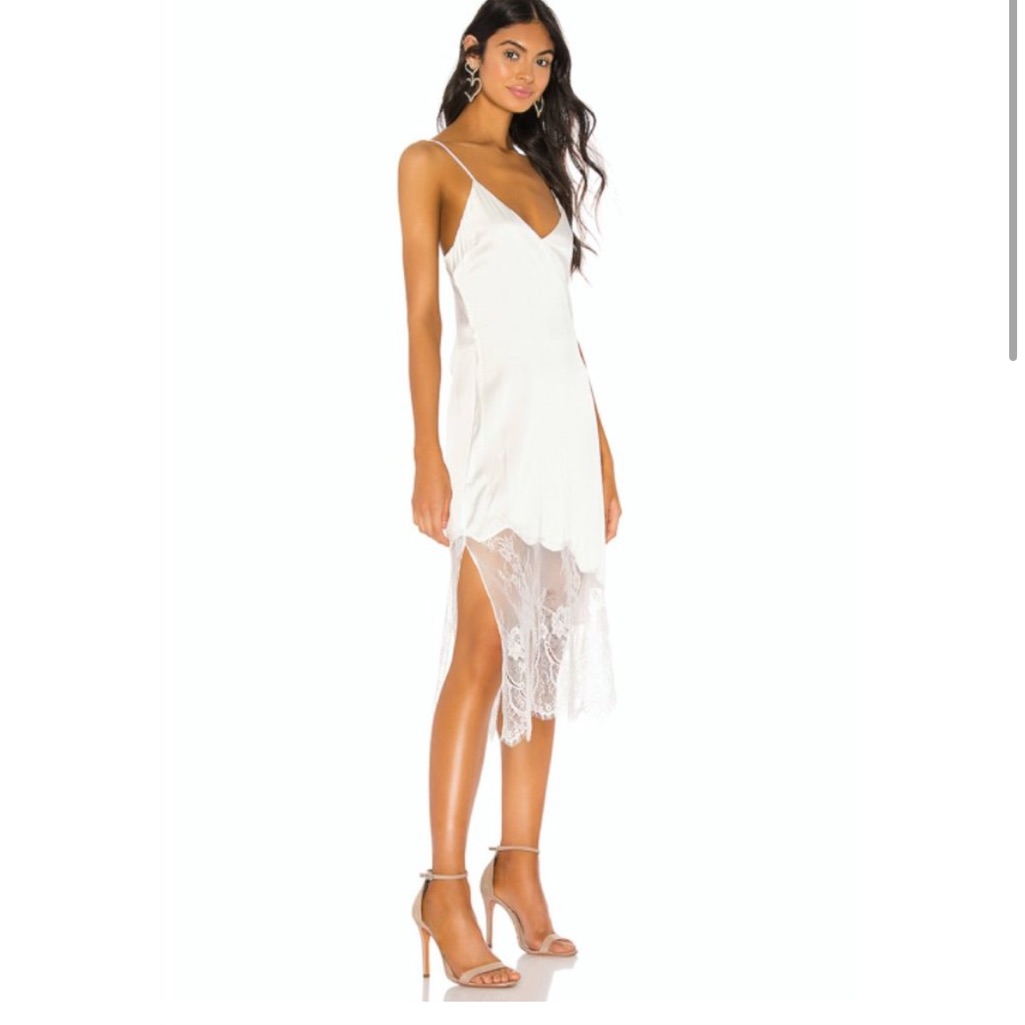 Nwt $264 Caminyc Silk Selena Dress White